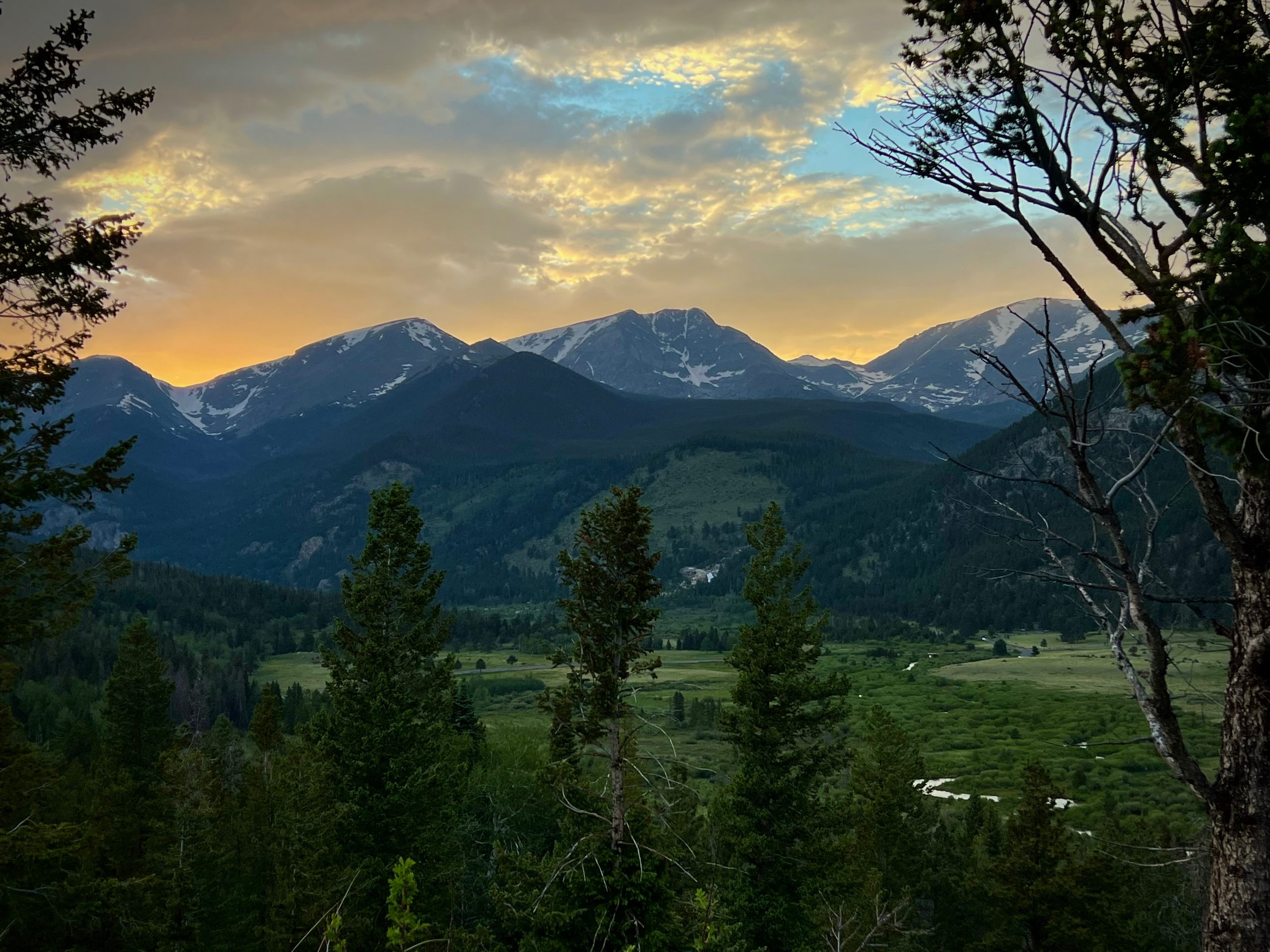 mountains view at sunset
