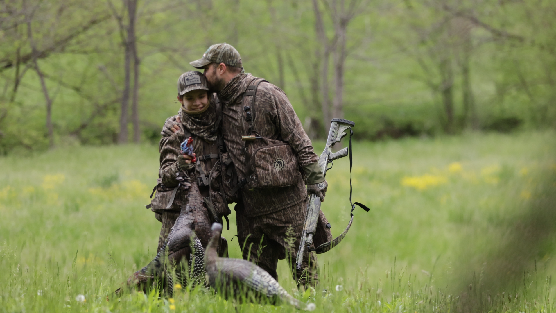 Dad and son hunting together