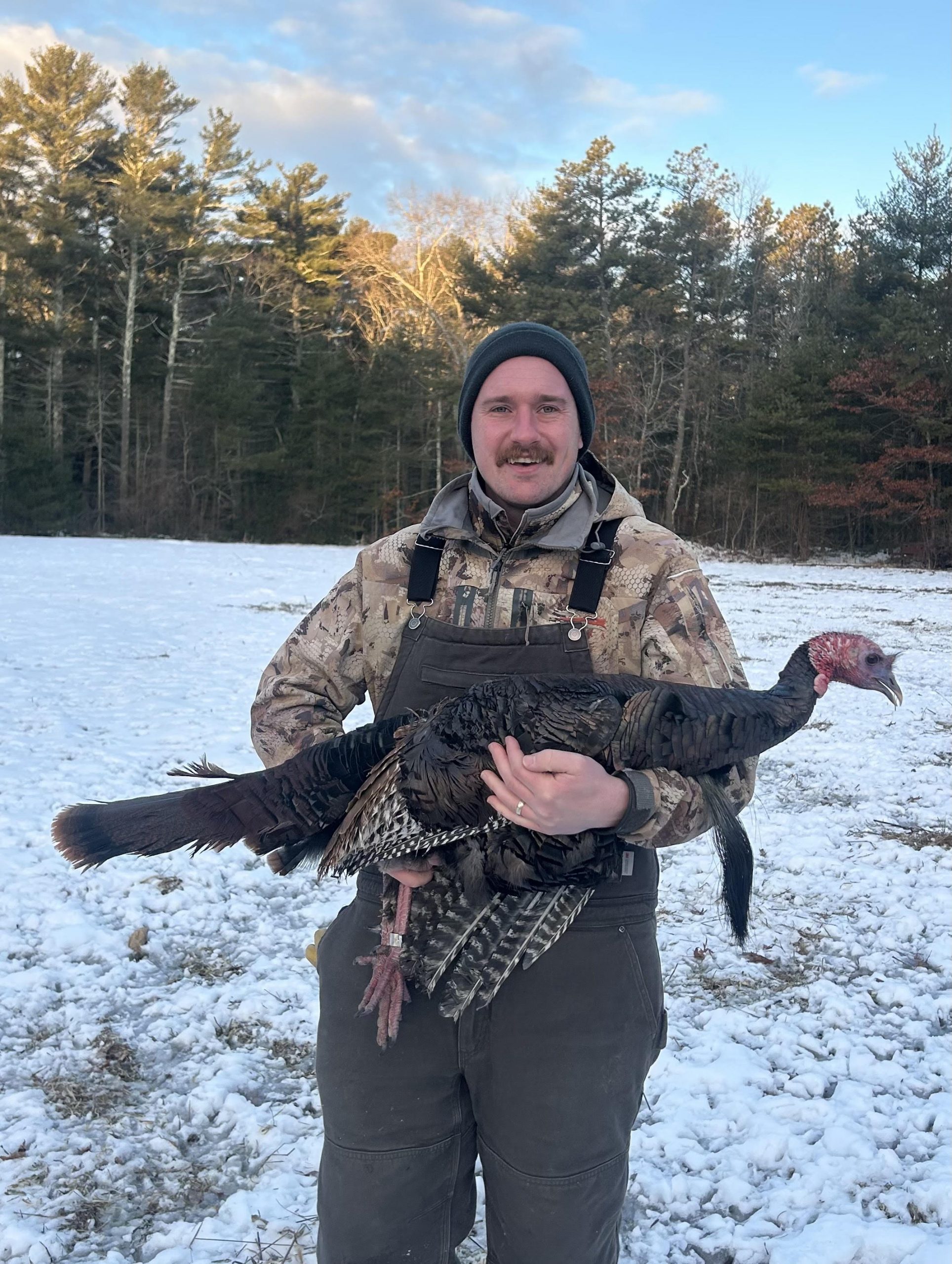 Dylann Bakner trapping wild turkeys